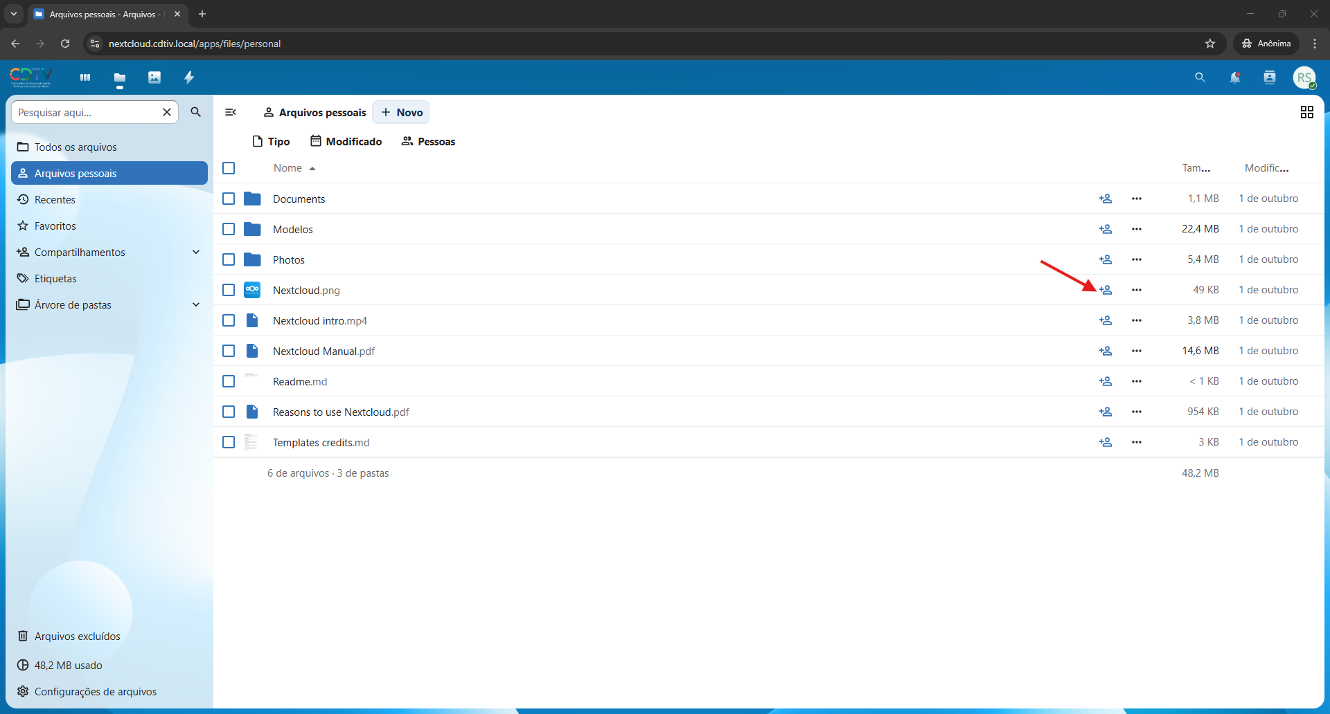 Compartilhar arquivos